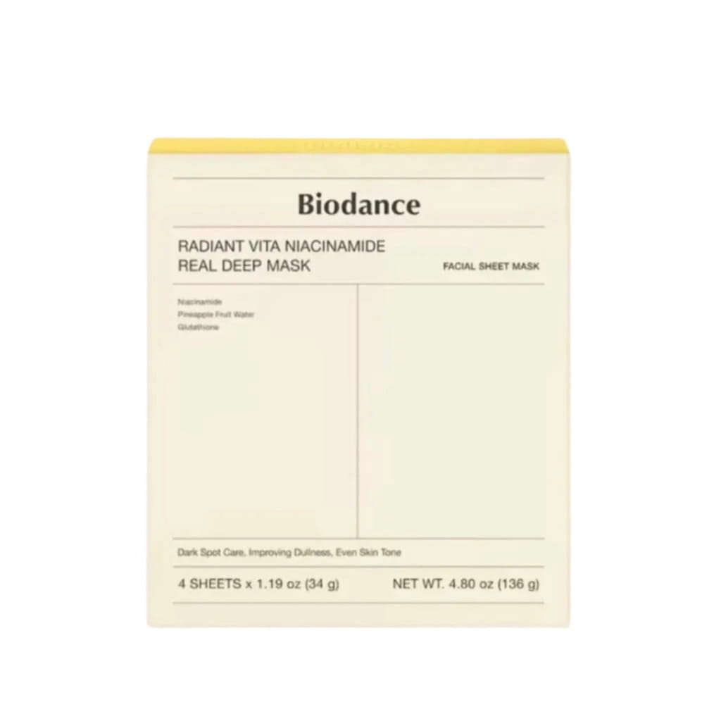 BIODANCE Radiant Vita Niacinamide Real Deep Mask — Pack de 4